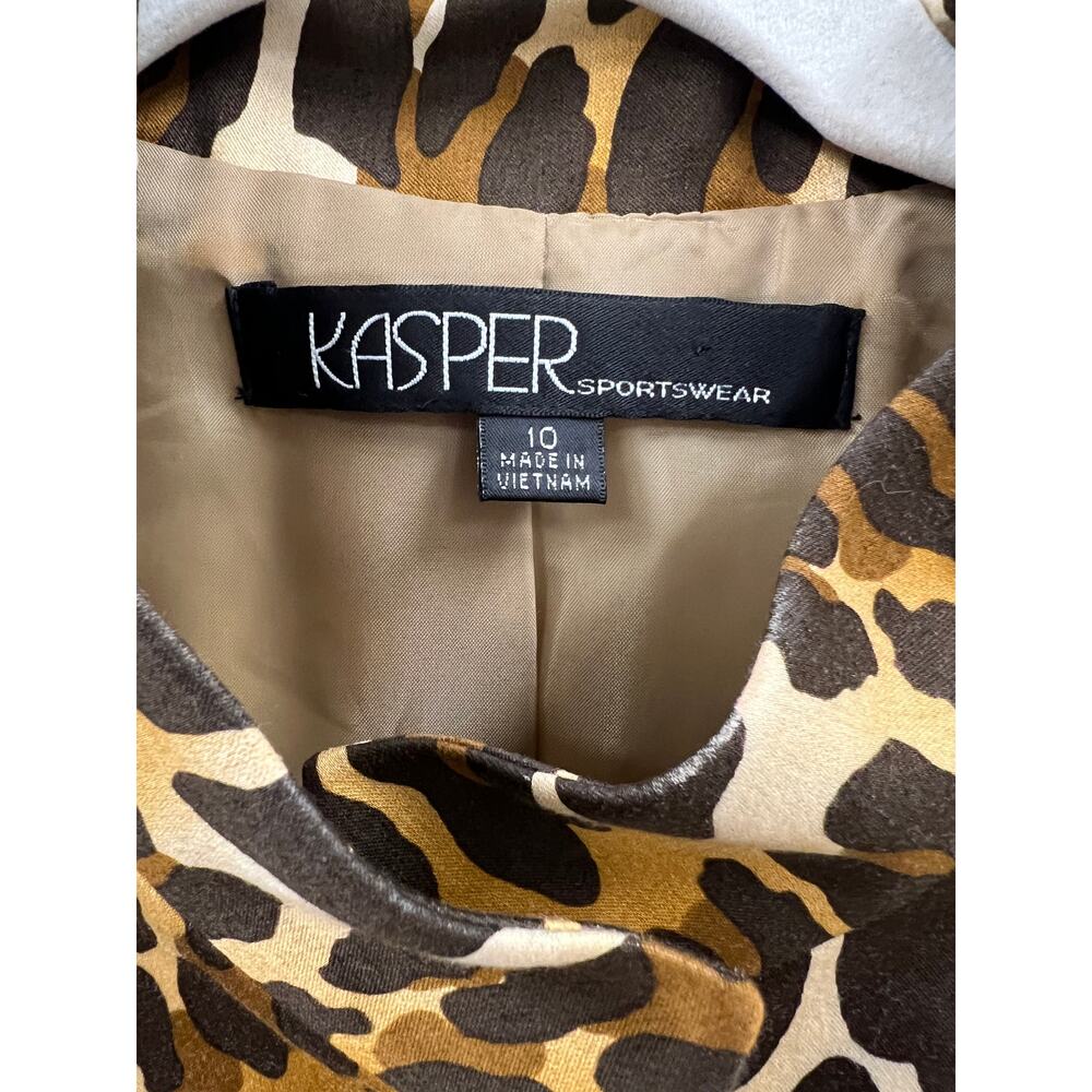 Kasper Leopard Print Jacket Size 10 - image 3